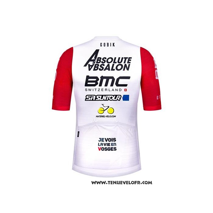 2020 Maillot Ciclismo BMC Absolute Absalon Blanc Rouge Manches Courtes et Cuissard